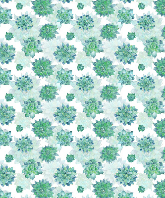Blackout roller blind for window Green flowers