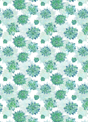 Blackout roller blind for window Green flowers