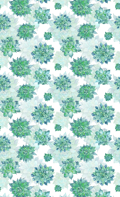 Blackout roller blind for window Green flowers