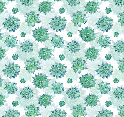 Blackout roller blind for window Green flowers
