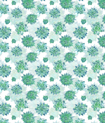 Blackout roller blind for window Green flowers