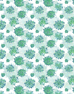 Blackout roller blind for window Green flowers