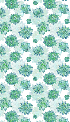 Blackout roller blind for window Green flowers