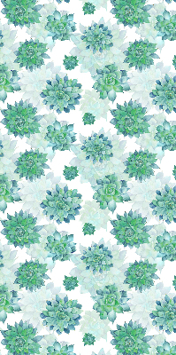 Blackout roller blind for window Green flowers