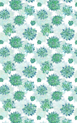 Blackout roller blind for window Green flowers