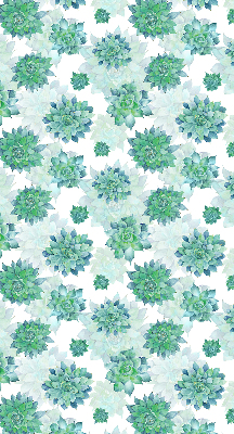 Blackout roller blind for window Green flowers
