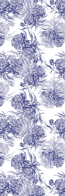 Fabric roller blind for window Blue bouquet