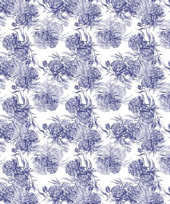 Fabric roller blind for window Blue bouquet