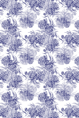 Fabric roller blind for window Blue bouquet