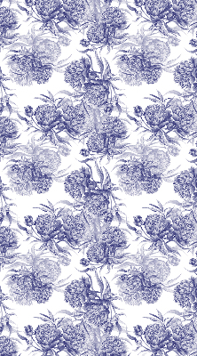 Fabric roller blind for window Blue bouquet
