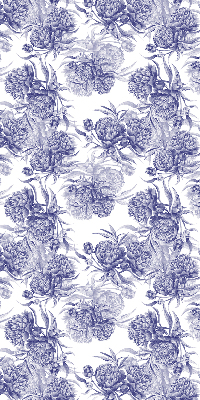 Fabric roller blind for window Blue bouquet