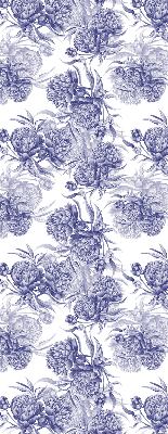 Fabric roller blind for window Blue bouquet