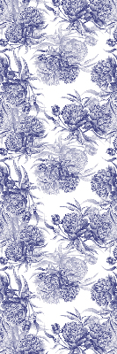Fabric roller blind for window Blue bouquet