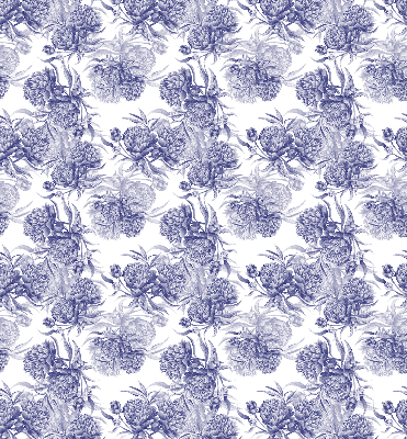 Fabric roller blind for window Blue bouquet