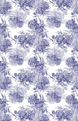 Fabric roller blind for window Blue bouquet