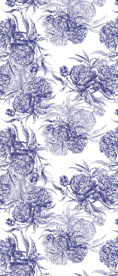 Fabric roller blind for window Blue bouquet