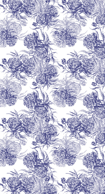 Fabric roller blind for window Blue bouquet