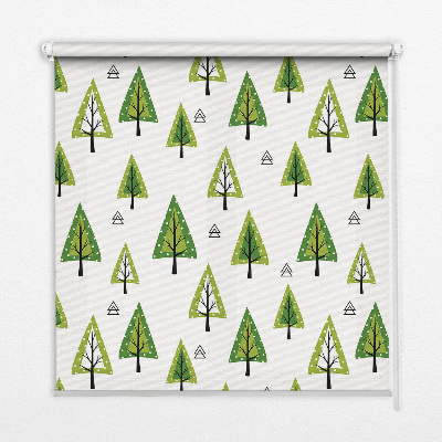 Fabric roller blind for window Drawn forest