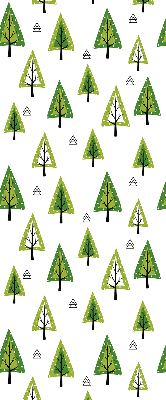 Fabric roller blind for window Drawn forest