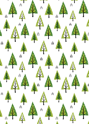 Fabric roller blind for window Drawn forest