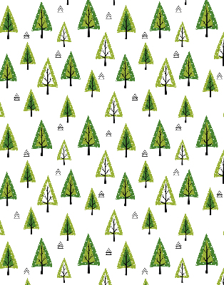 Fabric roller blind for window Drawn forest