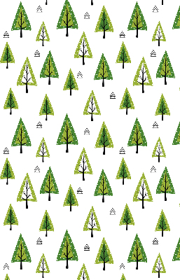 Fabric roller blind for window Drawn forest