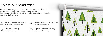 Fabric roller blind for window Drawn forest