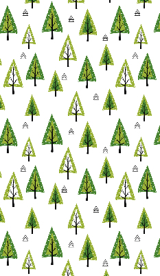 Fabric roller blind for window Drawn forest