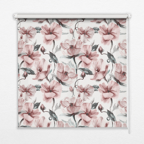 Blackout roller blind Pink flowers