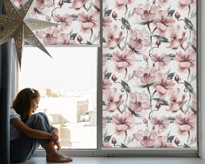 Blackout roller blind Pink flowers