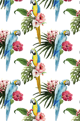 Fabric roller blind for window Parrot on flowers