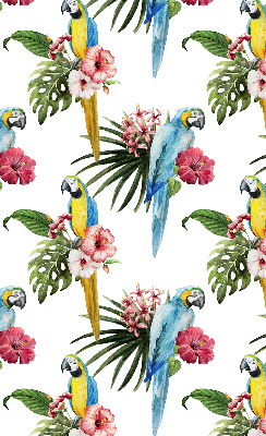 Fabric roller blind for window Parrot on flowers