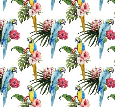 Fabric roller blind for window Parrot on flowers
