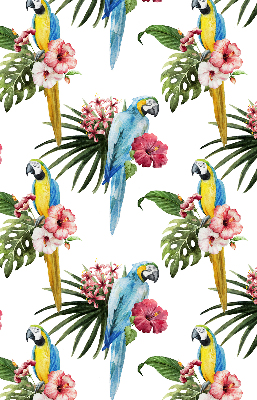 Fabric roller blind for window Parrot on flowers