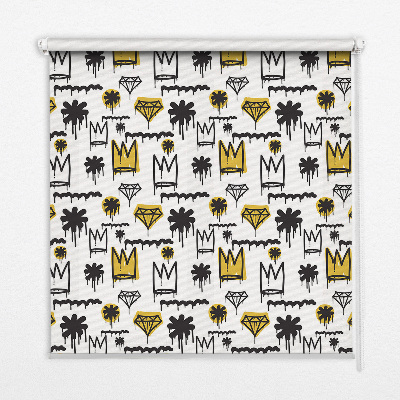 Blackout roller blind Drawn flowers