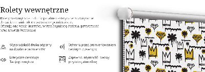 Blackout roller blind Drawn flowers