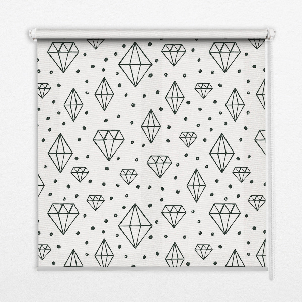 Blackout roller blind for window Drawn diamonds