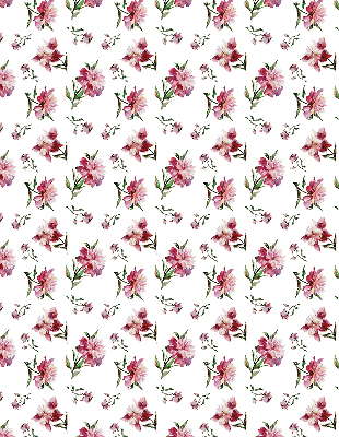 Fabric roller blind for window Pink flower
