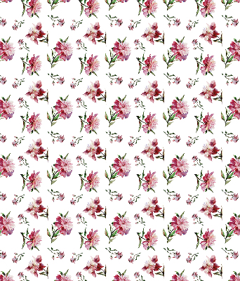 Fabric roller blind for window Pink flower