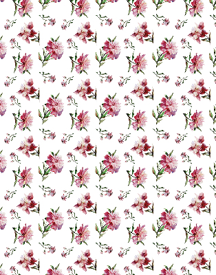 Fabric roller blind for window Pink flower