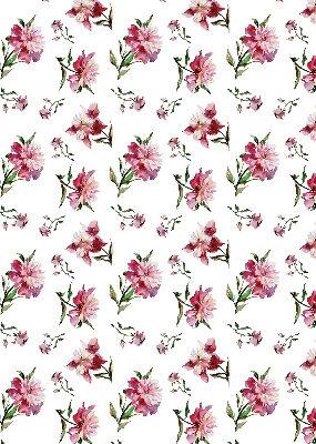 Fabric roller blind for window Pink flower
