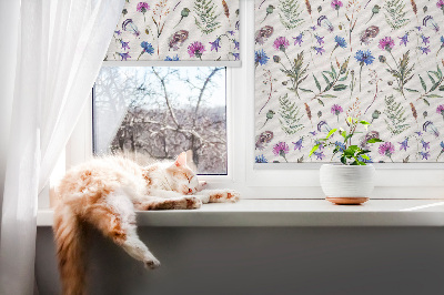 Blackout roller blind Colorful flowers