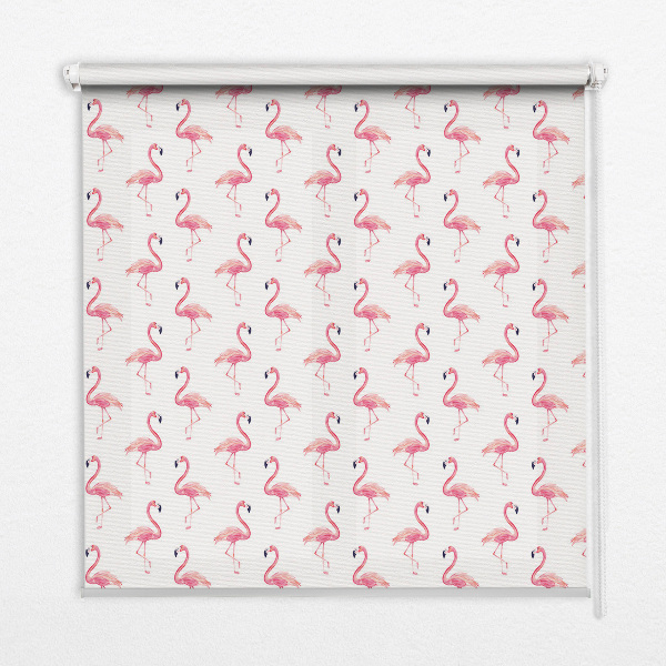 Blackout roller blind for window Flamingos
