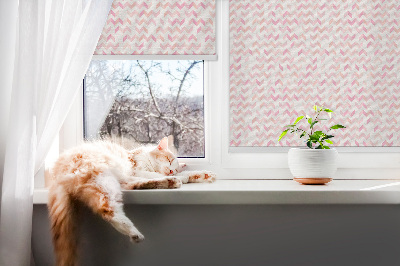 Blackout roller blind Pink up and down arrows
