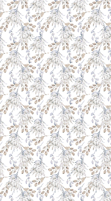 Blackout roller blind for window White flowers