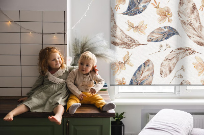 Fabric roller blind for window Leaves