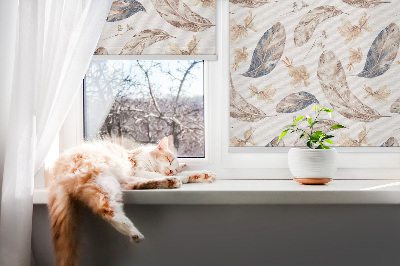 Fabric roller blind for window Leaves
