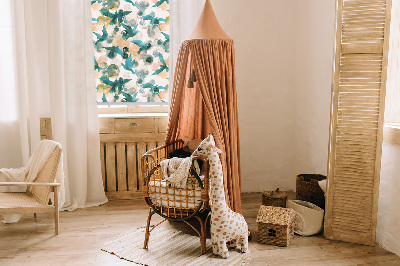 Blackout roller blind for window Birds and colorful spots