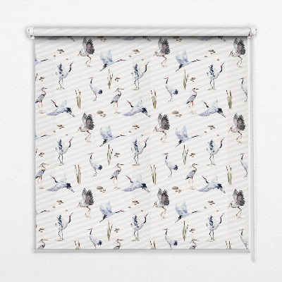 Fabric roller blind for window Herons