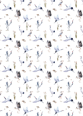 Fabric roller blind for window Herons